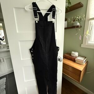 Black Maternity Overalls